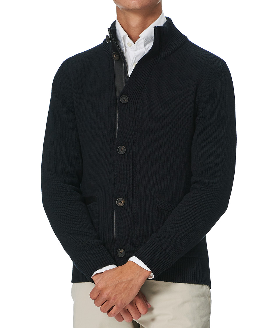 Homme | Pulls Et Tricots | Brioni | Heavy Wool Cardigan Jacket Navy