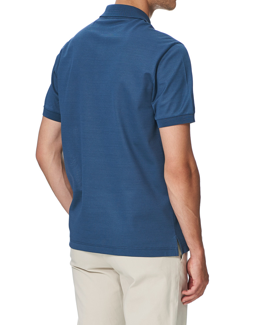 Homme | Polos | Brioni | Contrast Placket Polo Piquet Dark Blue