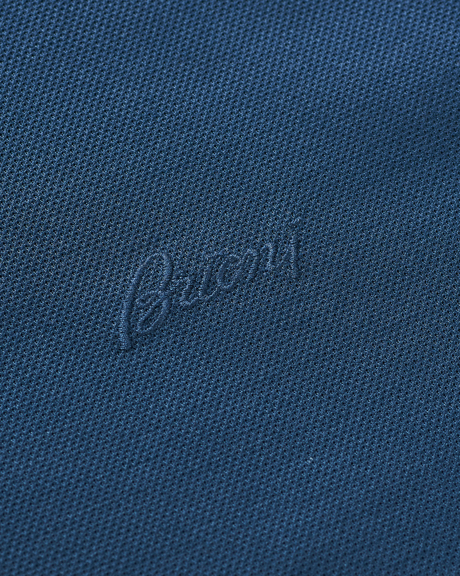 Homme | Polos | Brioni | Contrast Placket Polo Piquet Dark Blue