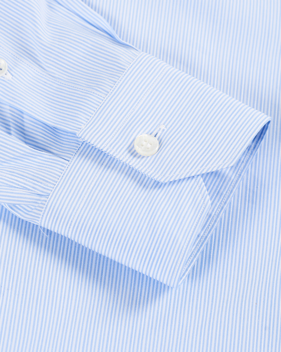 Homme | Chemises | Brioni | Slim Fit Striped Cotton Shirt Light Blue