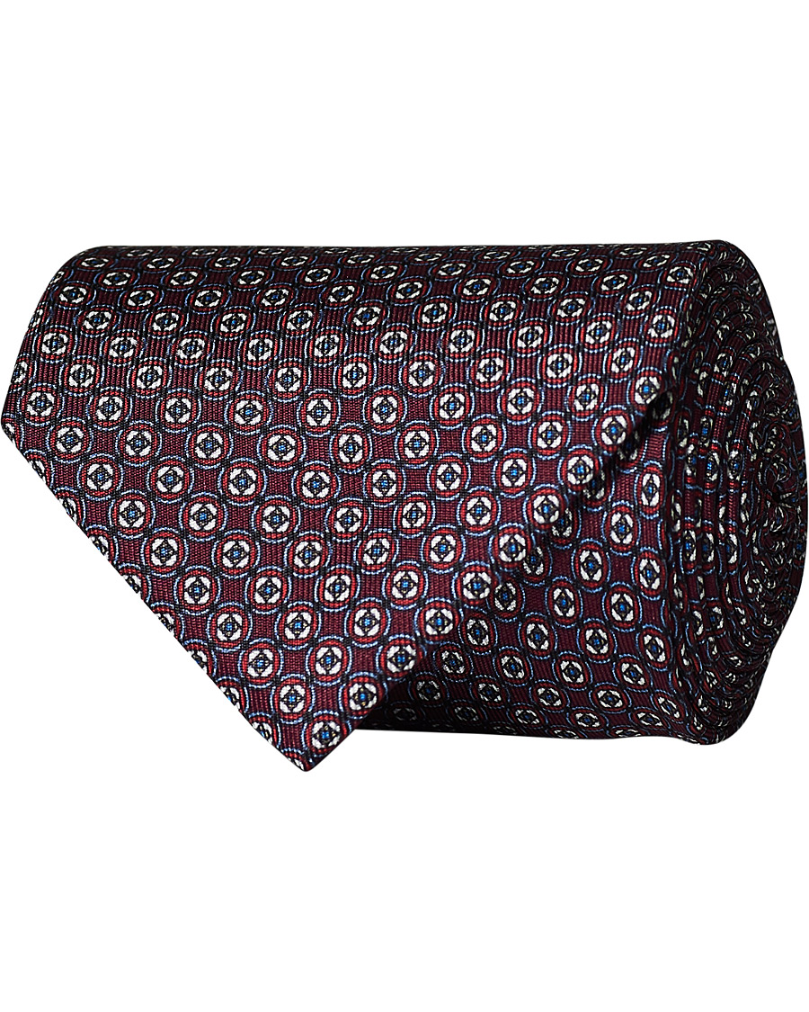 Homme | Brioni Printed Micro Pattern Silk Tie Burgundy | Brioni | Printed Micro Pattern Silk Tie Burgundy
