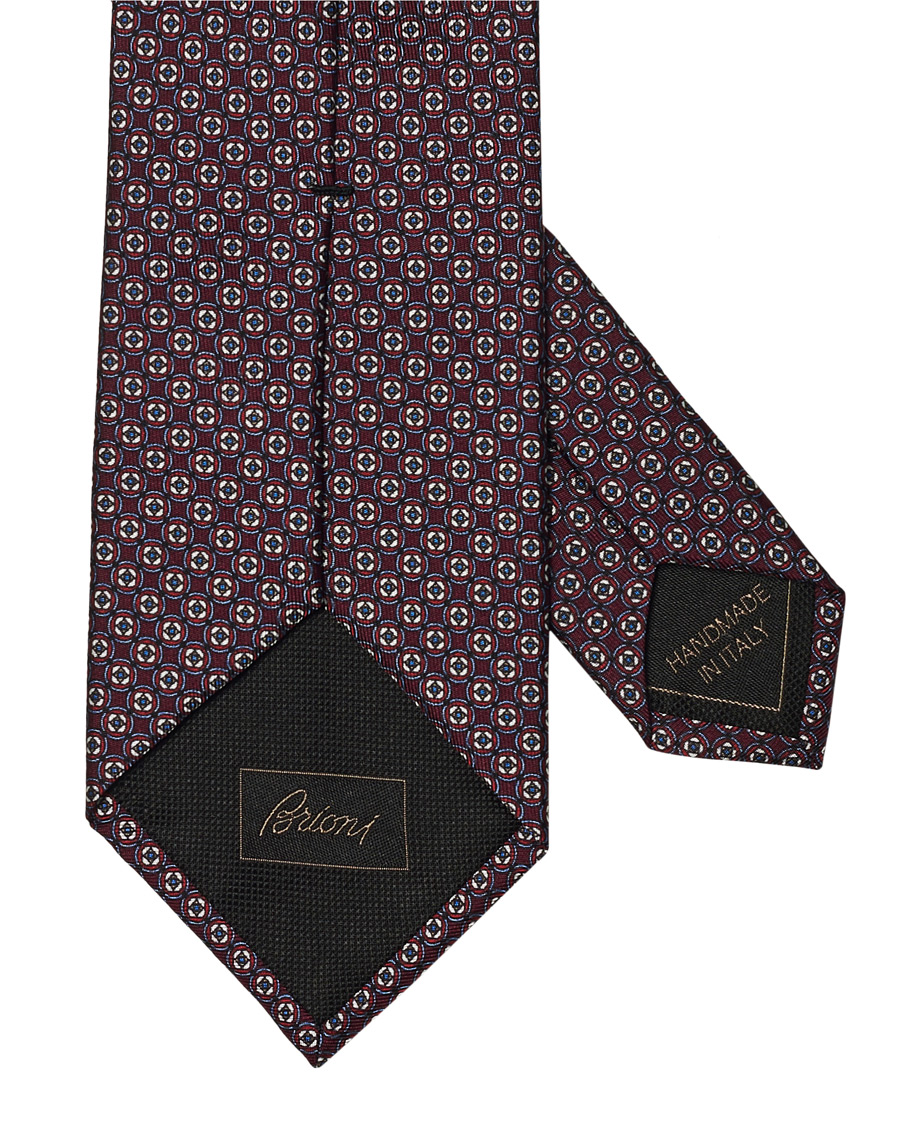 Homme | Brioni Printed Micro Pattern Silk Tie Burgundy | Brioni | Printed Micro Pattern Silk Tie Burgundy