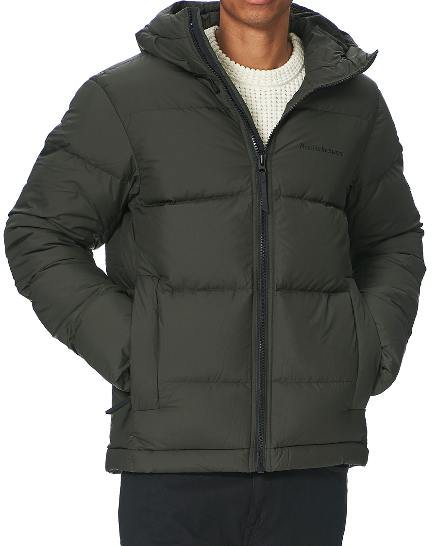 Homme | Manteaux Et Vestes | Peak Performance | Rivel Down Hooded Jacket Olive Extreme