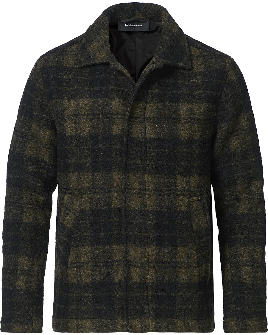 Homme | Manteaux Et Vestes | Peak Performance | Checked Wool Shirt Olive