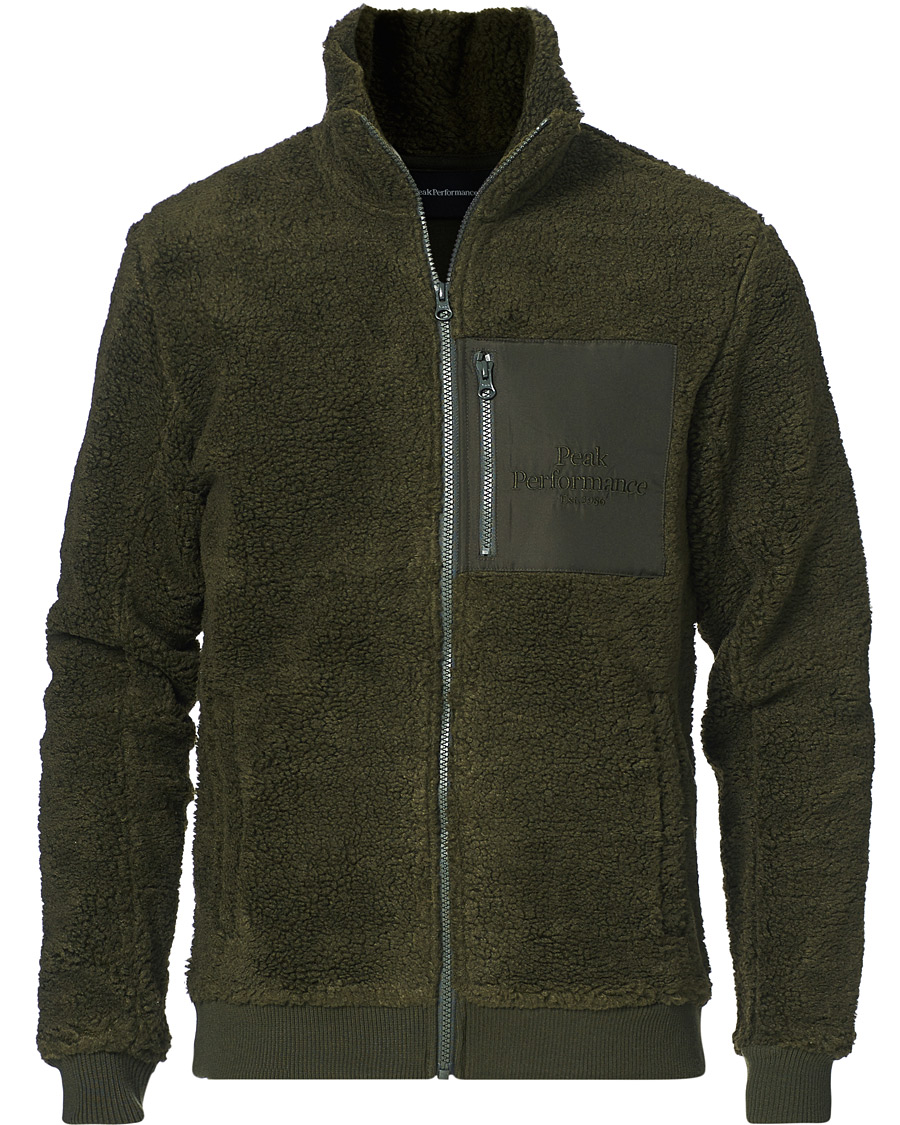 Homme | Pulls Et Tricots | Peak Performance | Original Pile Zip Jacket Olive Extreme