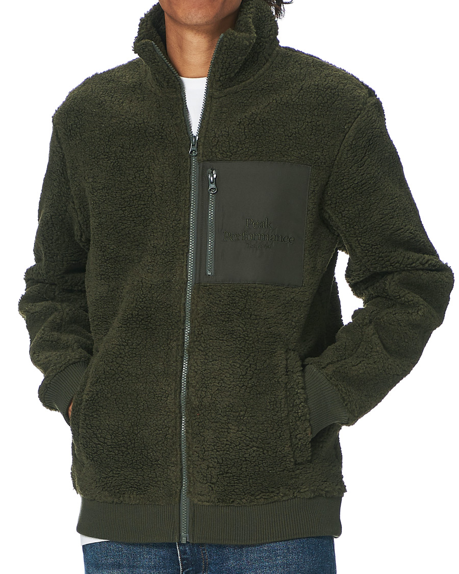 Homme | Pulls Et Tricots | Peak Performance | Original Pile Zip Jacket Olive Extreme
