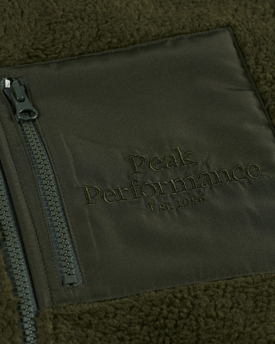 Homme | Pulls Et Tricots | Peak Performance | Original Pile Zip Jacket Olive Extreme