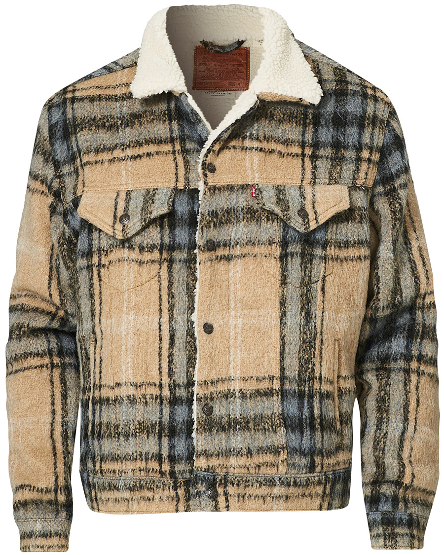 Homme | Manteaux Et Vestes | Levi's | Vintage Fit Sherpa Trucker Camel Blue Plaid