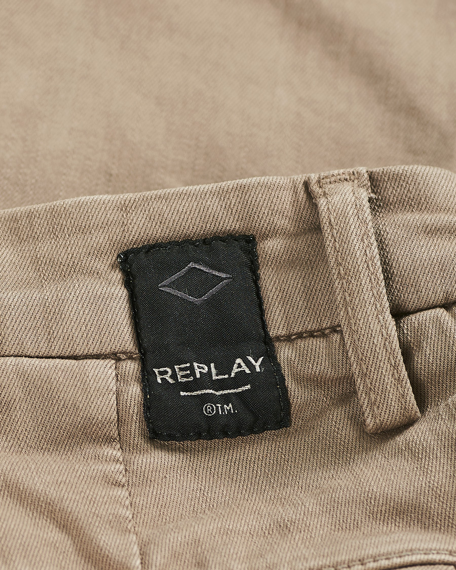 Heren | Broeken | Replay | Benni Hyperflex X-Lite Chinos Walnut