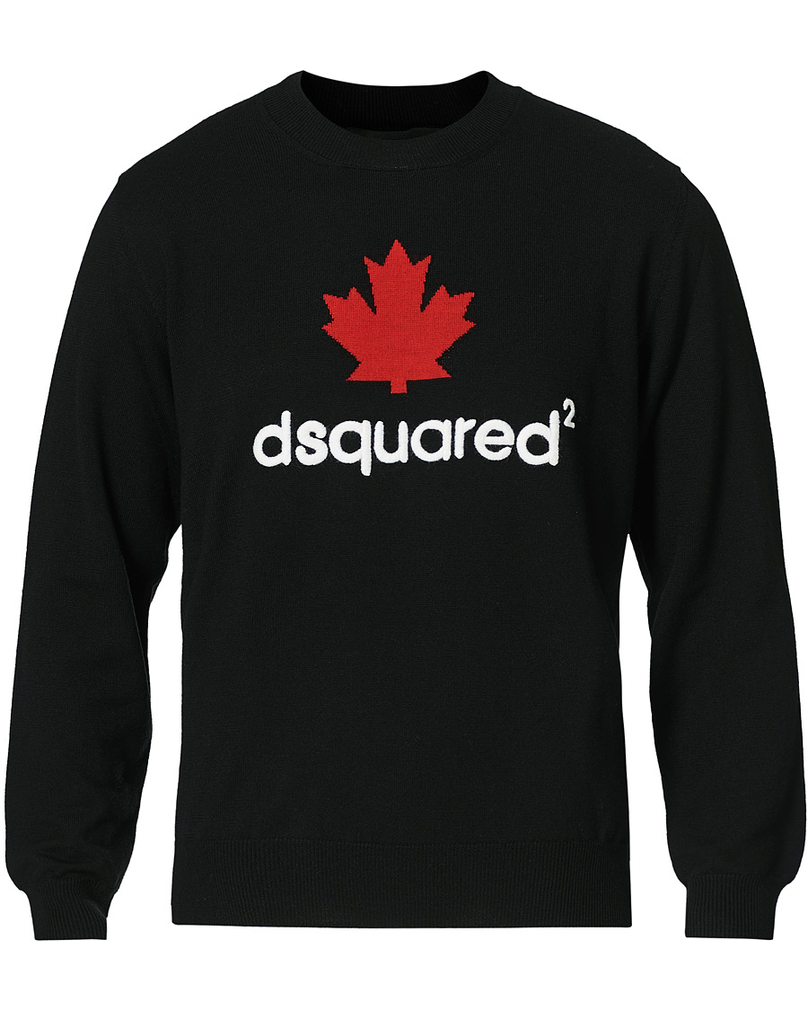 Homme | Pulls Et Tricots | Dsquared2 | Mini D2 Leaf Knitted Sweater Black