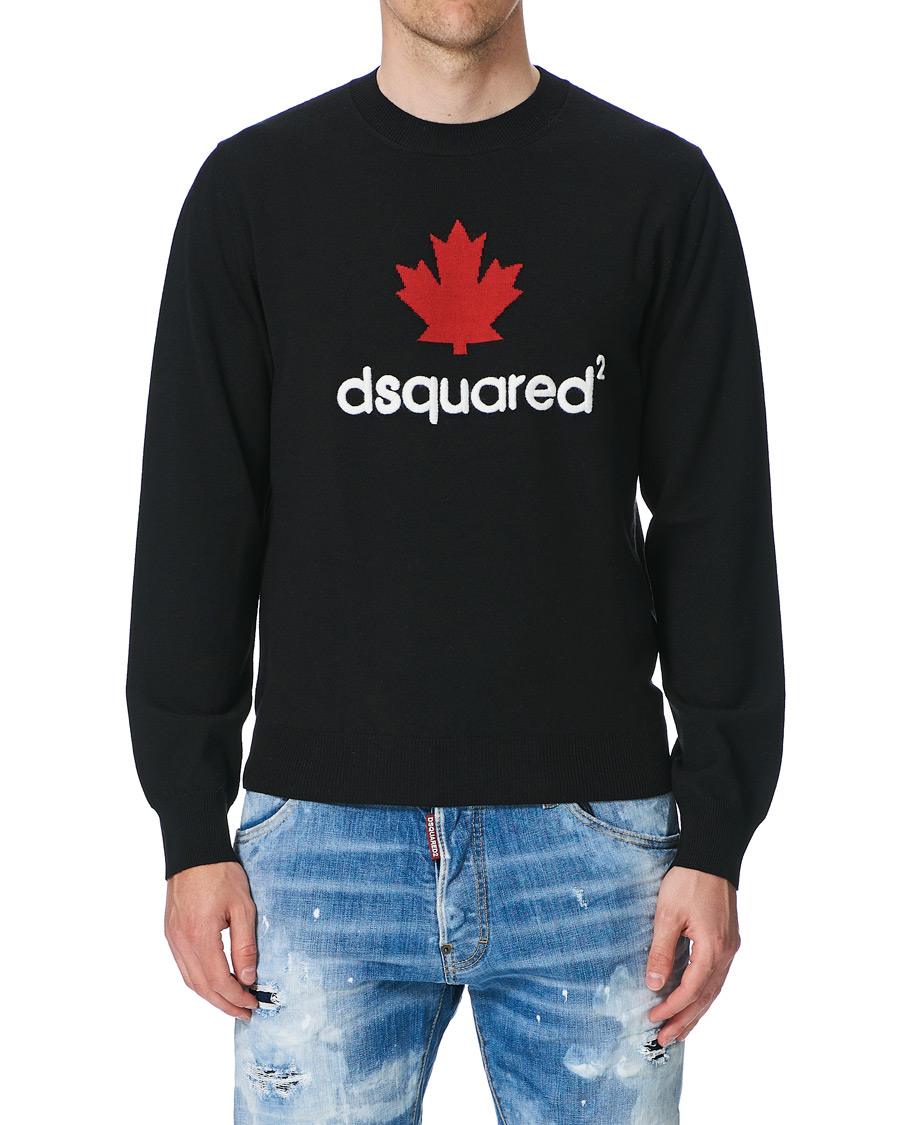 Homme | Pulls Et Tricots | Dsquared2 | Mini D2 Leaf Knitted Sweater Black