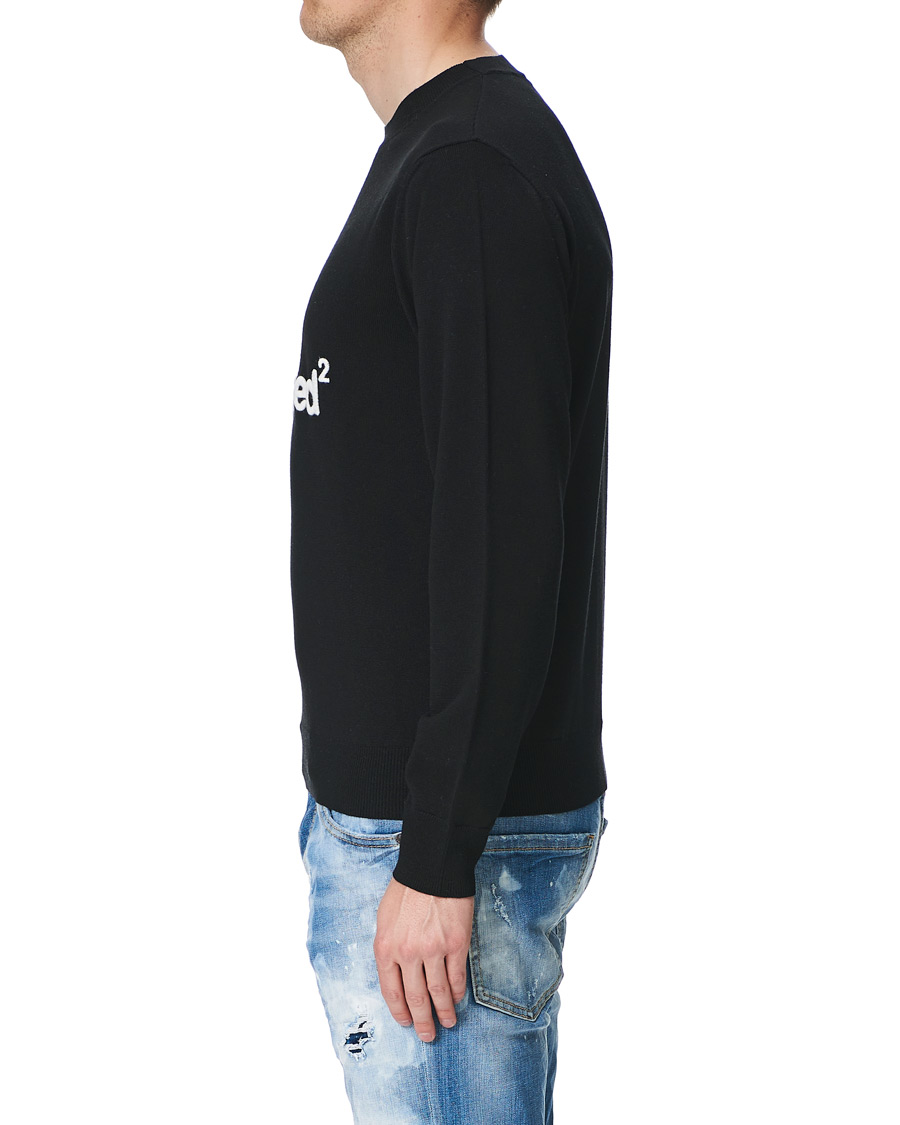 Homme | Pulls Et Tricots | Dsquared2 | Mini D2 Leaf Knitted Sweater Black