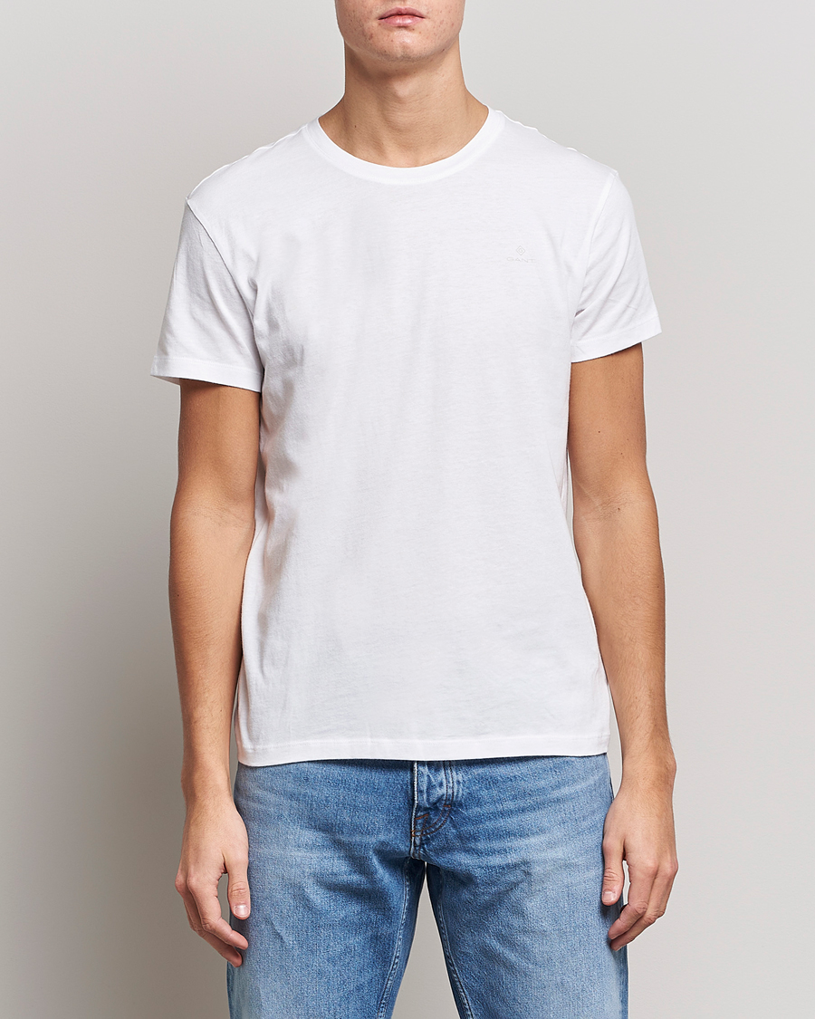 Homme | T-shirts | GANT | 2-Pack Crew Neck T-Shirt Navy/White