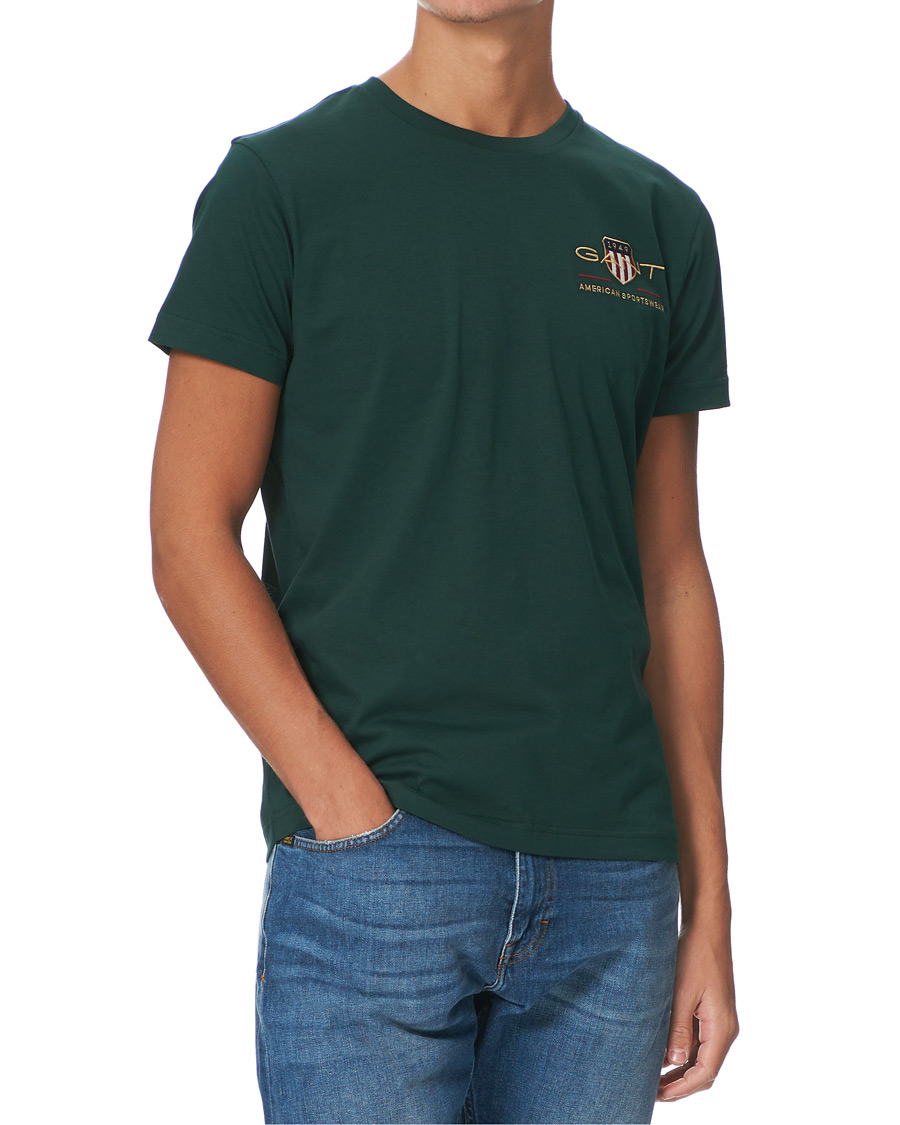 Heren | T-shirts | GANT | Archive Shield Logo Crew Neck Tee Tartan Green
