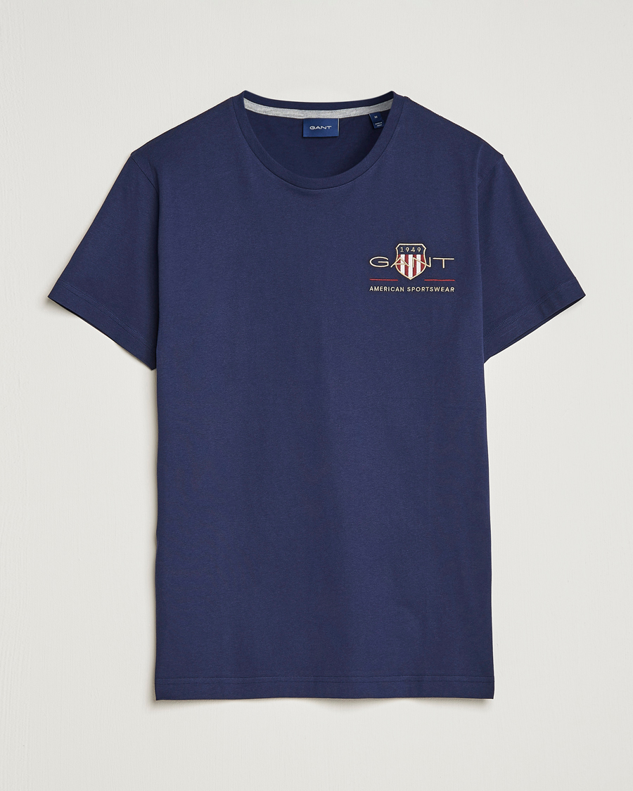 Heren | T-shirts | GANT | Archive Shield Logo Crew Neck Tee Evening Blue