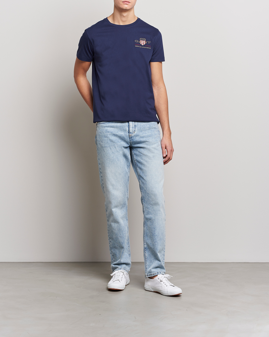Heren | T-shirts | GANT | Archive Shield Logo Crew Neck Tee Evening Blue