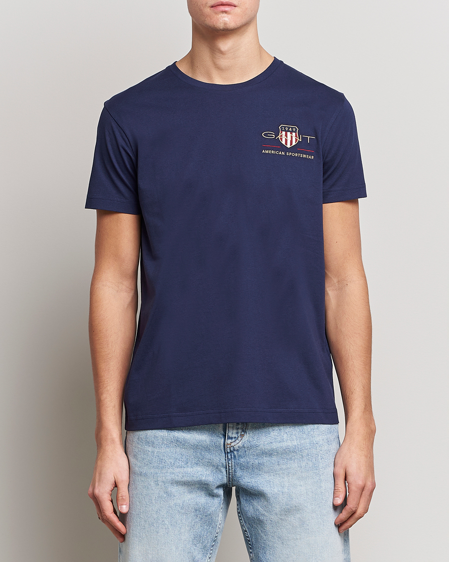Heren | T-shirts | GANT | Archive Shield Logo Crew Neck Tee Evening Blue