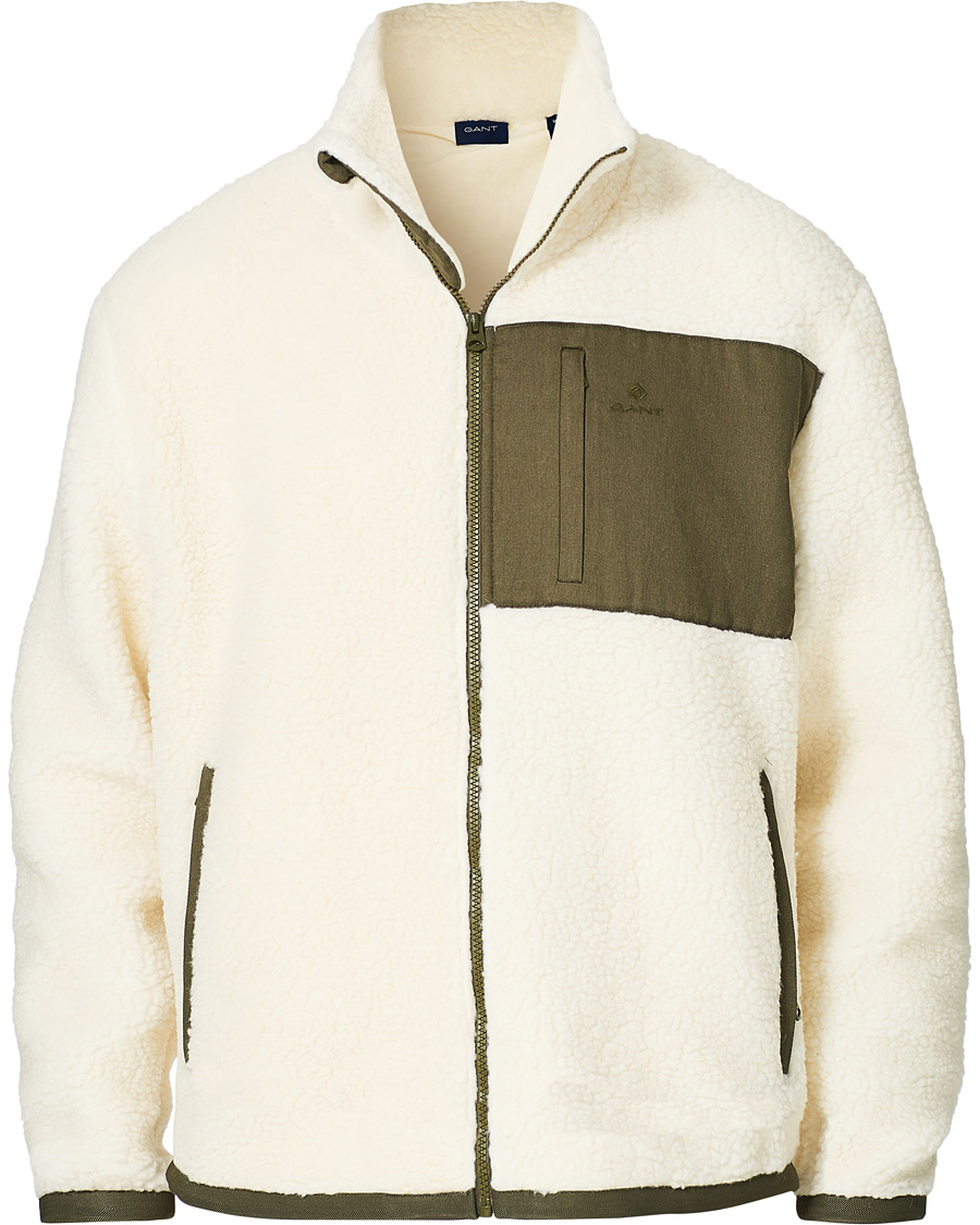 Homme | Pulls Et Tricots | GANT | Fleece Full Zip Jacket Cream