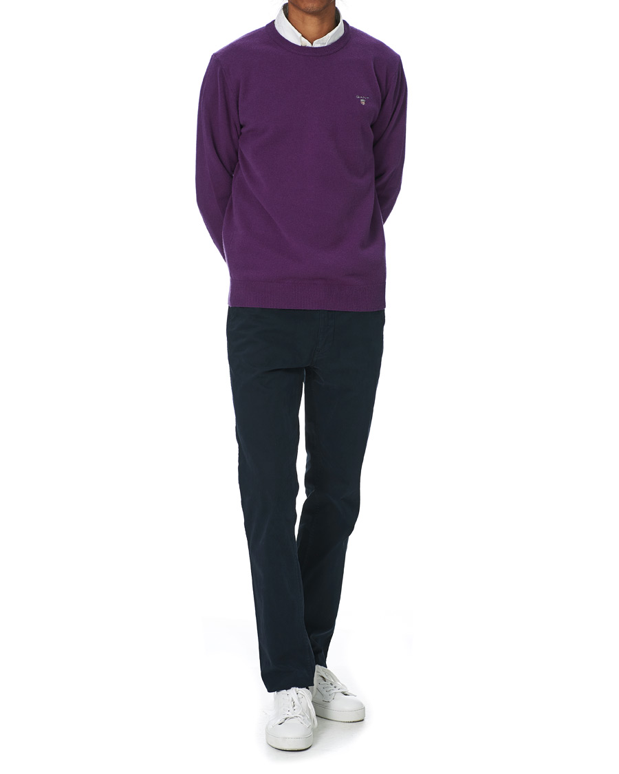 Homme | Pulls Et Tricots | GANT | Lambswool Crew Neck Pullover Imperial Purple