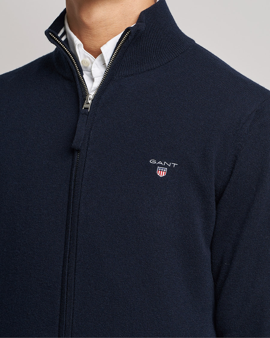 Homme | Pulls Et Tricots | GANT | Lambswool Full Zip Marine