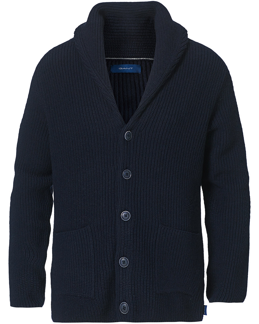 Homme | Pulls Et Tricots | GANT | Mohair Blend Shawl Cardigan Evening Blue