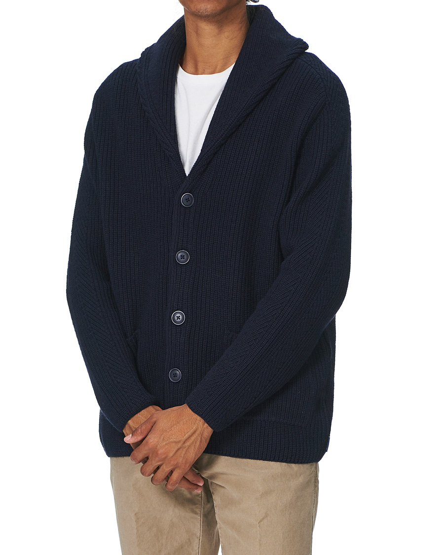 Homme | Pulls Et Tricots | GANT | Mohair Blend Shawl Cardigan Evening Blue