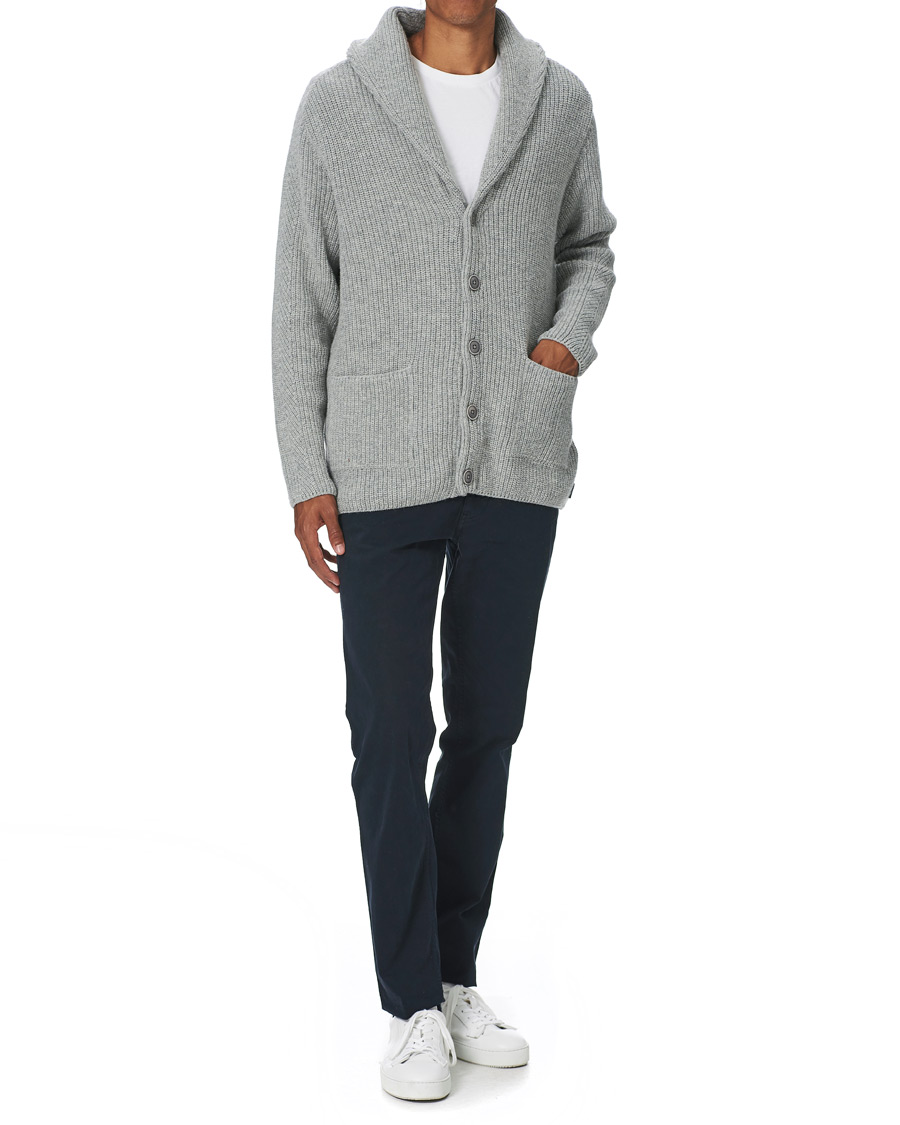 Homme | Pulls Et Tricots | GANT | Mohair Blend Shawl Cardigan Grey Melange