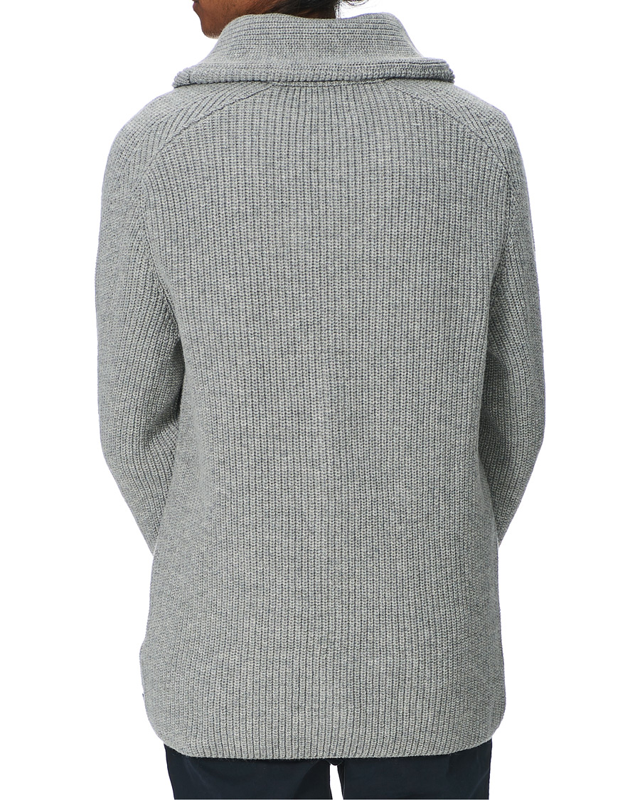 Homme | Pulls Et Tricots | GANT | Mohair Blend Shawl Cardigan Grey Melange