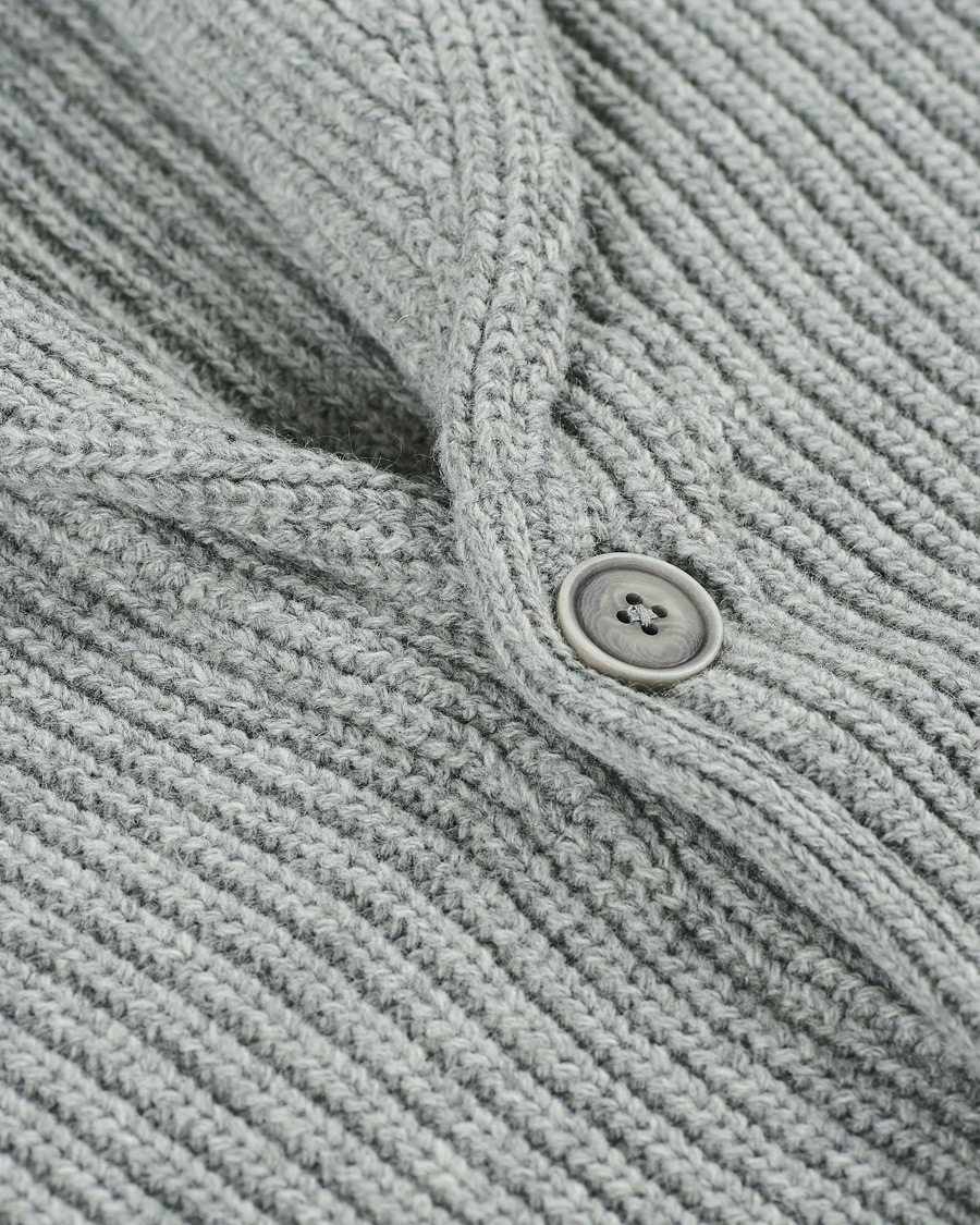 Homme | Pulls Et Tricots | GANT | Mohair Blend Shawl Cardigan Grey Melange