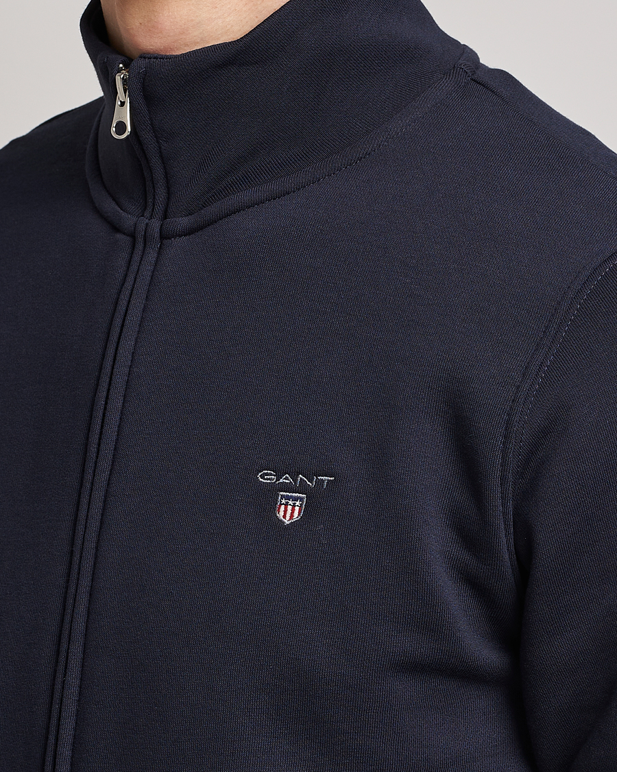 Heren | Truien | GANT | Original Shield Logo Full-Zip Sweater Evening Blue