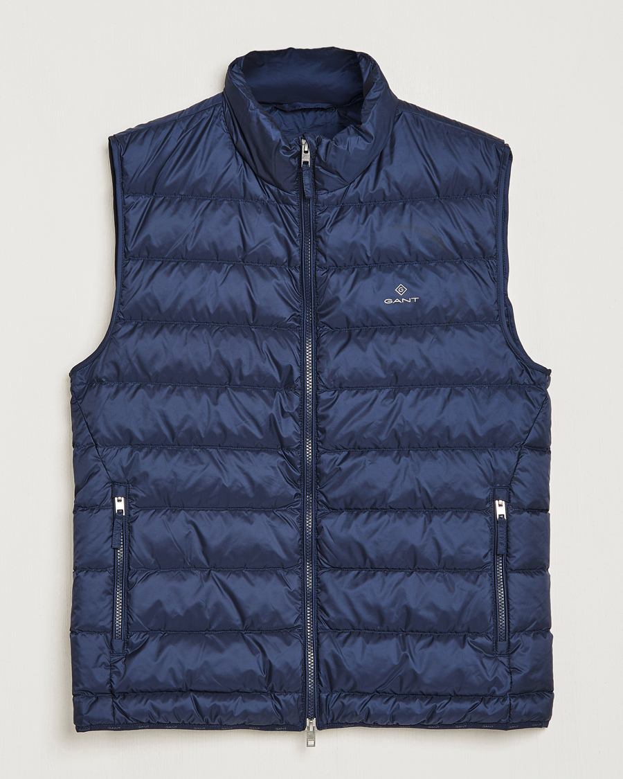 Heren | Gilets | GANT | The Light Down Gilet Evening Blue