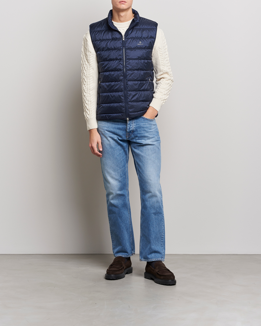 Heren | Gilets | GANT | The Light Down Gilet Evening Blue