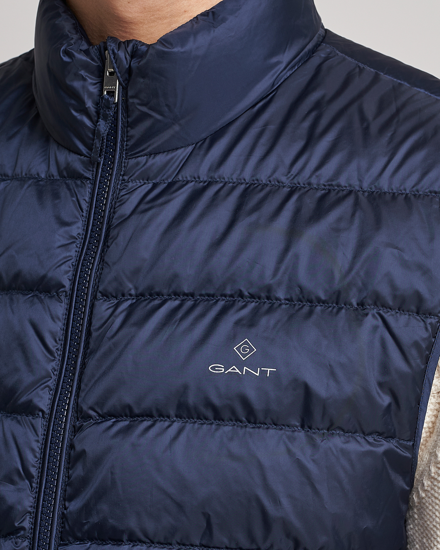 Heren | Gilets | GANT | The Light Down Gilet Evening Blue