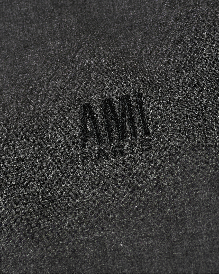Homme | Pulls Et Tricots | AMI | Oversize Wool Blend Hoodie Dark Grey Melange