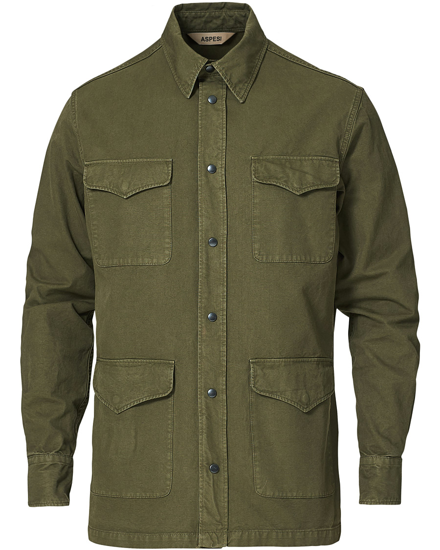 Heren | Overhemden | Aspesi | Hercules Cotton Overshirt Light Military