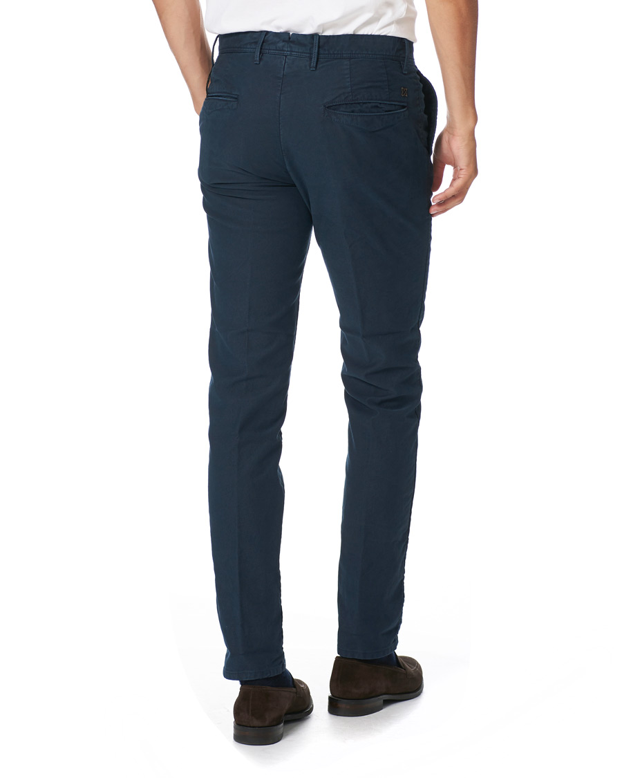 Homme | Pantalons | Incotex | Slim Fit Garment Dyed Slacks Navy