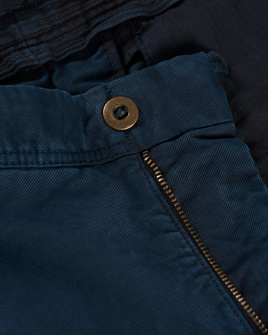 Homme | Pantalons | Incotex | Slim Fit Garment Dyed Slacks Navy