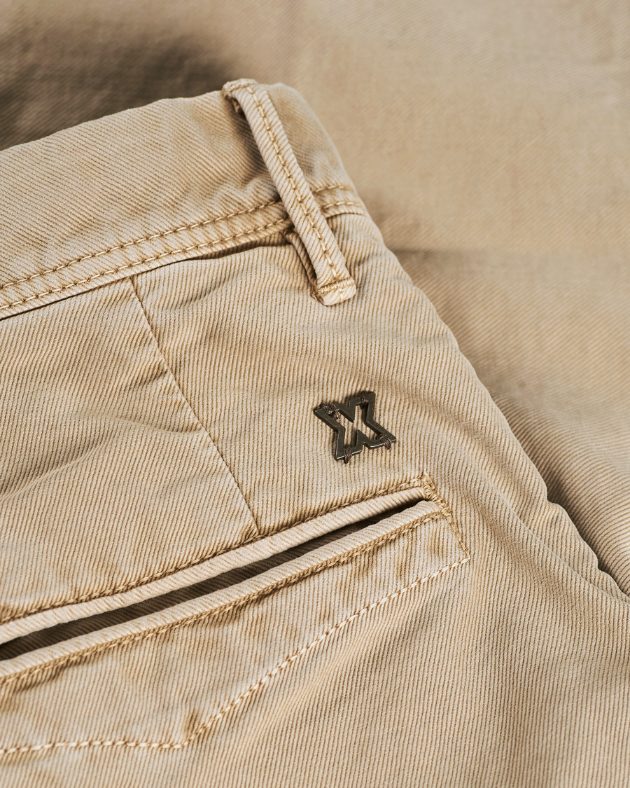 Homme | Pantalons | Incotex | Slim Fit Garment Dyed Slacks Beige
