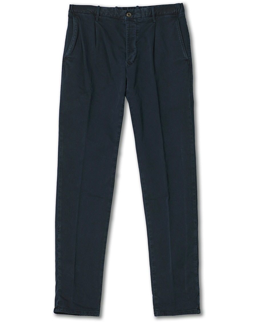Homme | Pantalons | Incotex | Slim Fit Cotton Satin Sweatpants Midnight