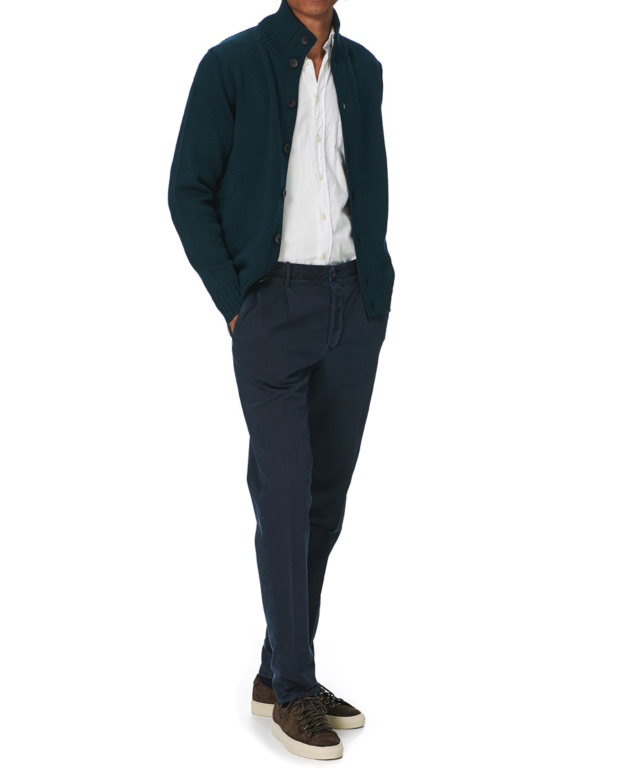Homme | Pantalons | Incotex | Slim Fit Cotton Satin Sweatpants Midnight