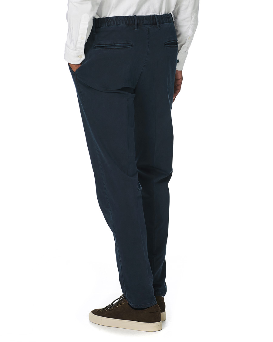 Homme | Pantalons | Incotex | Slim Fit Cotton Satin Sweatpants Midnight