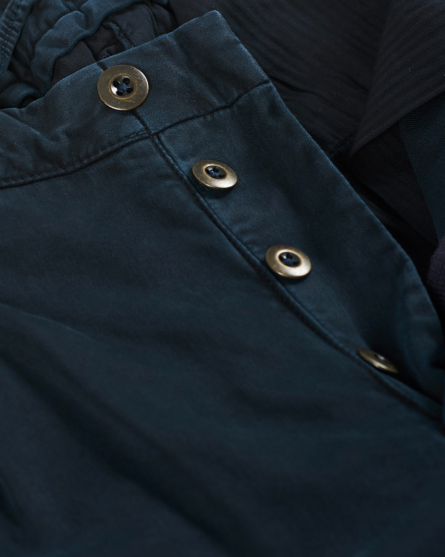 Homme | Pantalons | Incotex | Slim Fit Cotton Satin Sweatpants Midnight