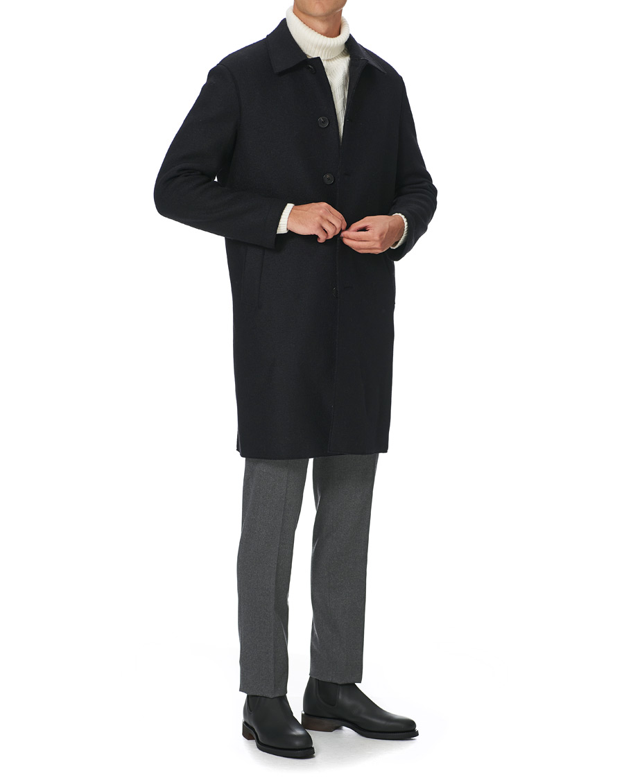 Homme | Pantalons | Incotex | Slim Fit Washable Flannel Trousers Grey Melange