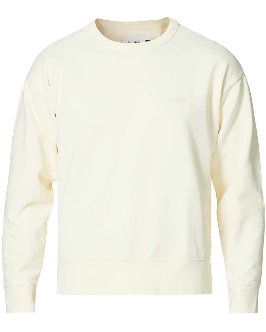 Homme | Pulls Et Tricots | Drake's | Chain Stitched Cotton Sweatshirt Off White