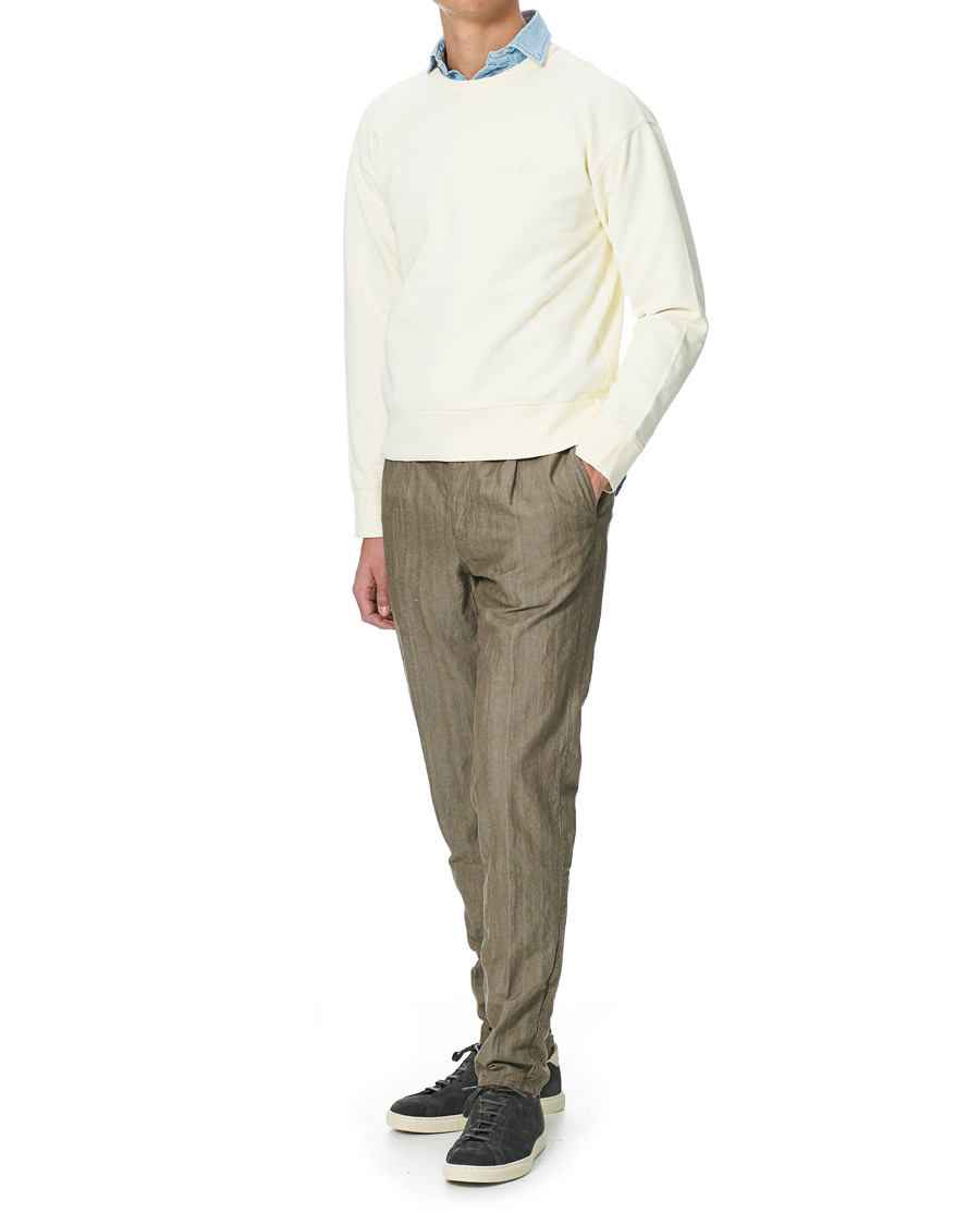 Homme | Pulls Et Tricots | Drake's | Chain Stitched Cotton Sweatshirt Off White