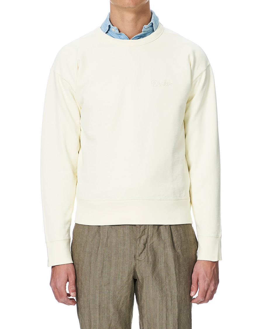 Homme | Pulls Et Tricots | Drake's | Chain Stitched Cotton Sweatshirt Off White