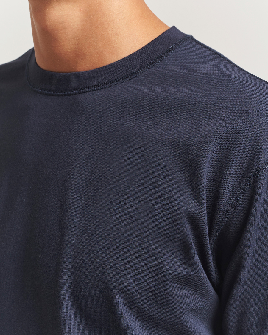 Heren | T-shirts | Drake's | Short Sleeve Hiking T-Shirt Navy