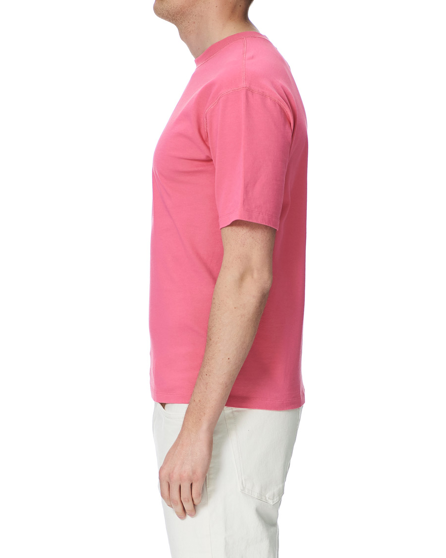 Heren | T-shirts | Drake's | Cotton Crew Neck Hiking Tee Fuschia