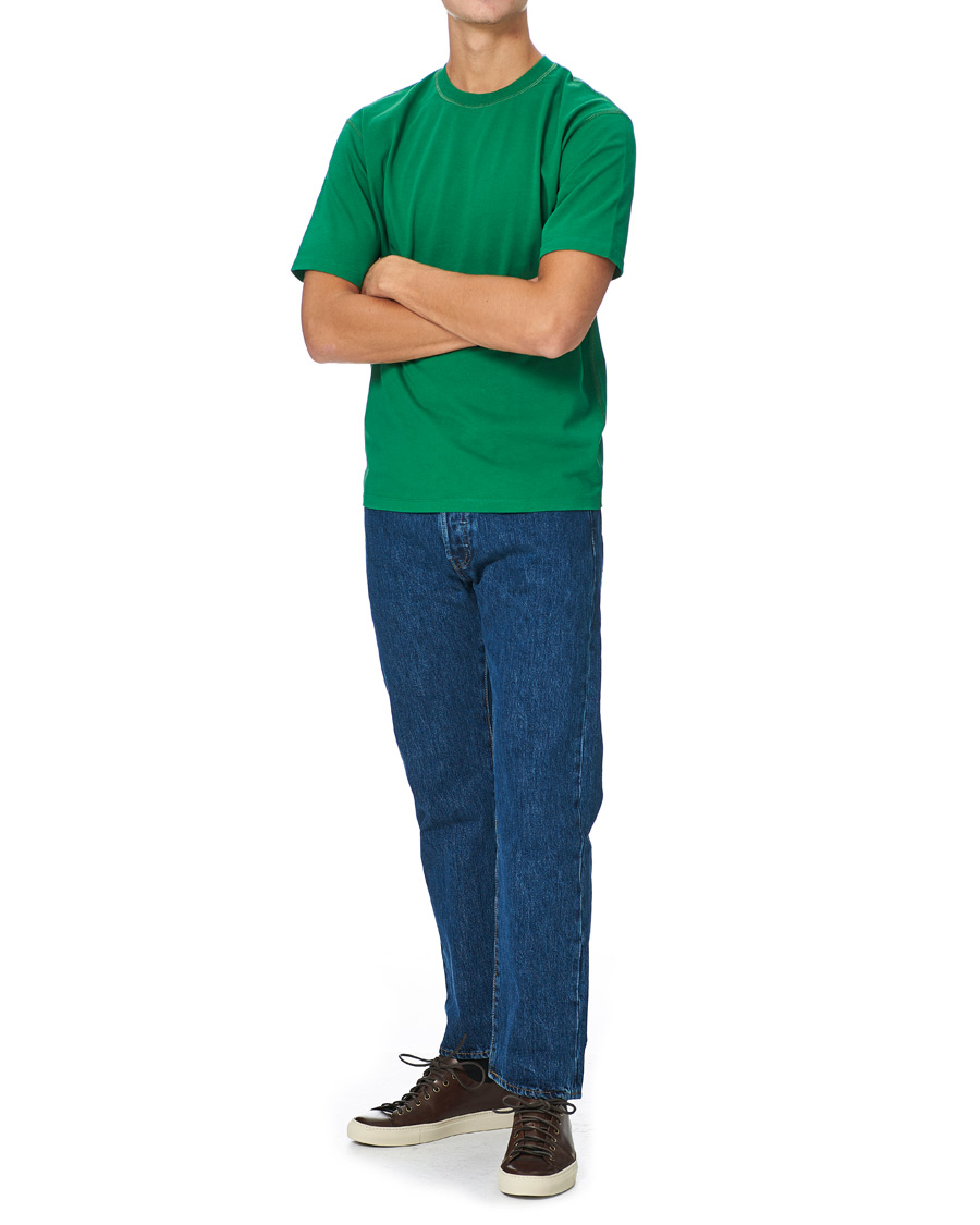 Homme | T-shirts | Drake's | Cotton Crew Neck Hiking Tee Forest Green