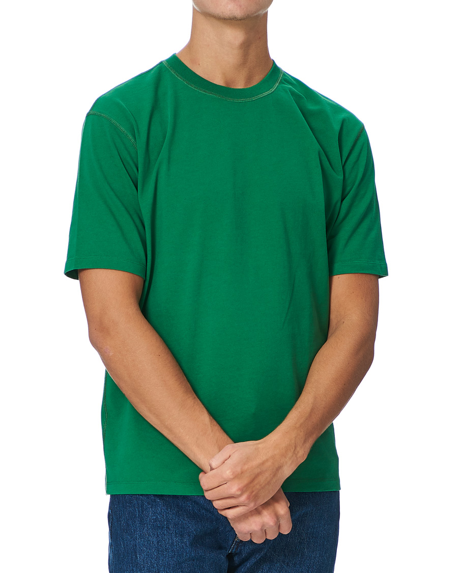 Homme | T-shirts | Drake's | Cotton Crew Neck Hiking Tee Forest Green